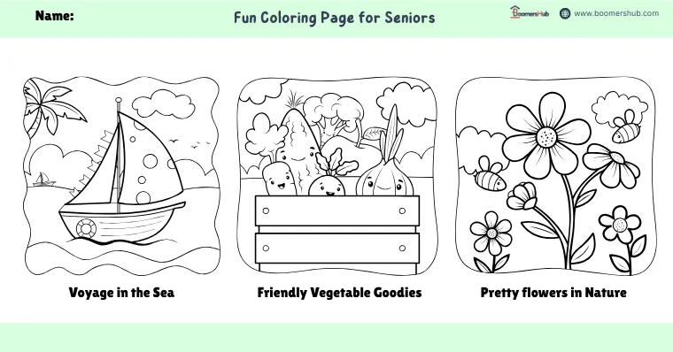 This image is one of the activities for seniors with dementia. When downloaded, seniors can color the different diagrams. 